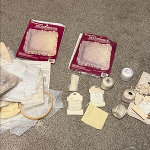 Vintage Net Darning Kit with Supplies various kits